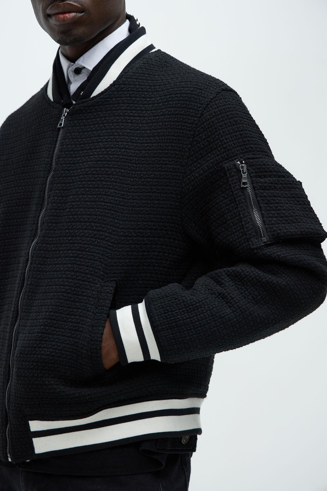 Charlie Tweed Bomber Jacket - Black Product Image