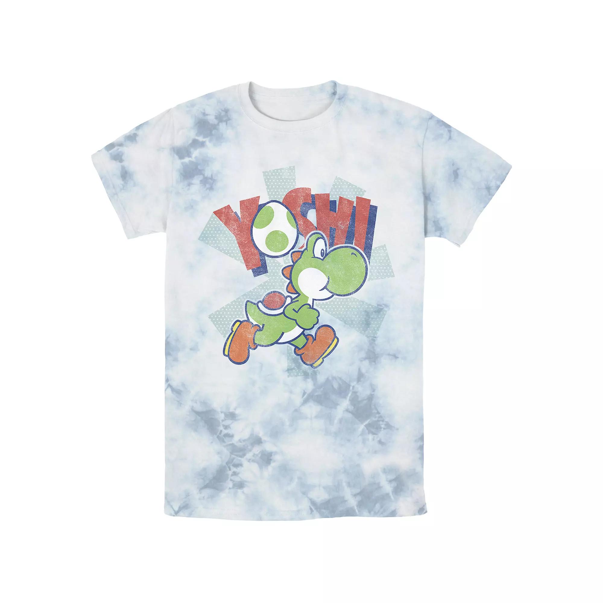 Men's Super Mario Bros. Yoshi Running Bombard Wash Tee,  Product Image