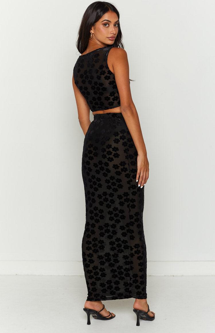 Late Night Black Maxi Skirt Product Image