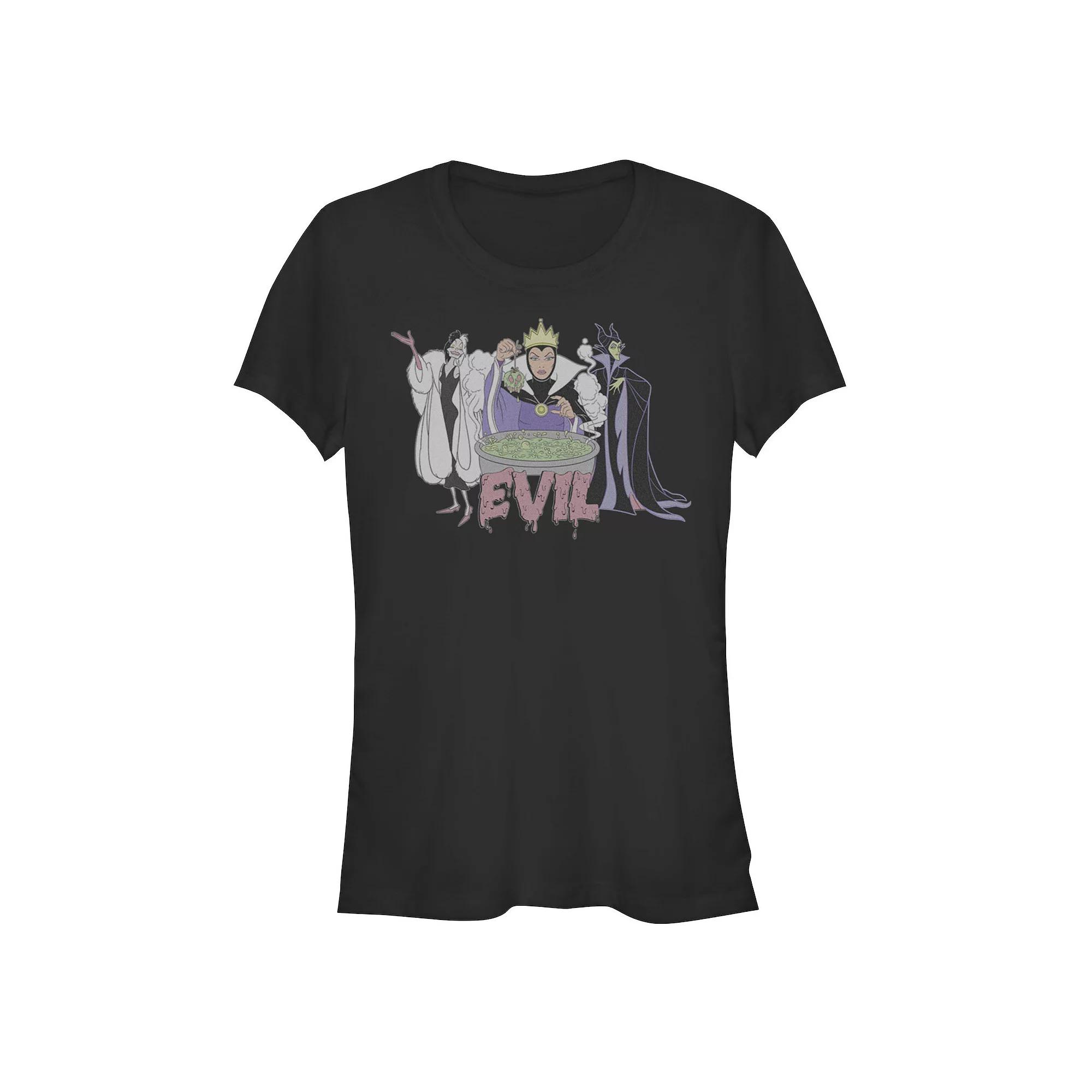 Disney Villains Evil Portraits Juniors' Fitted Graphic Tee, Girl's,  Product Image