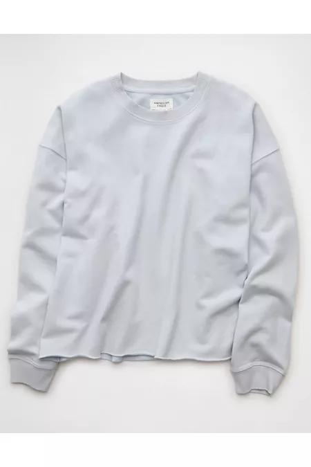 AE Everyday Luxe Cropped Cut-Off Sweatshirt Womens Product Image