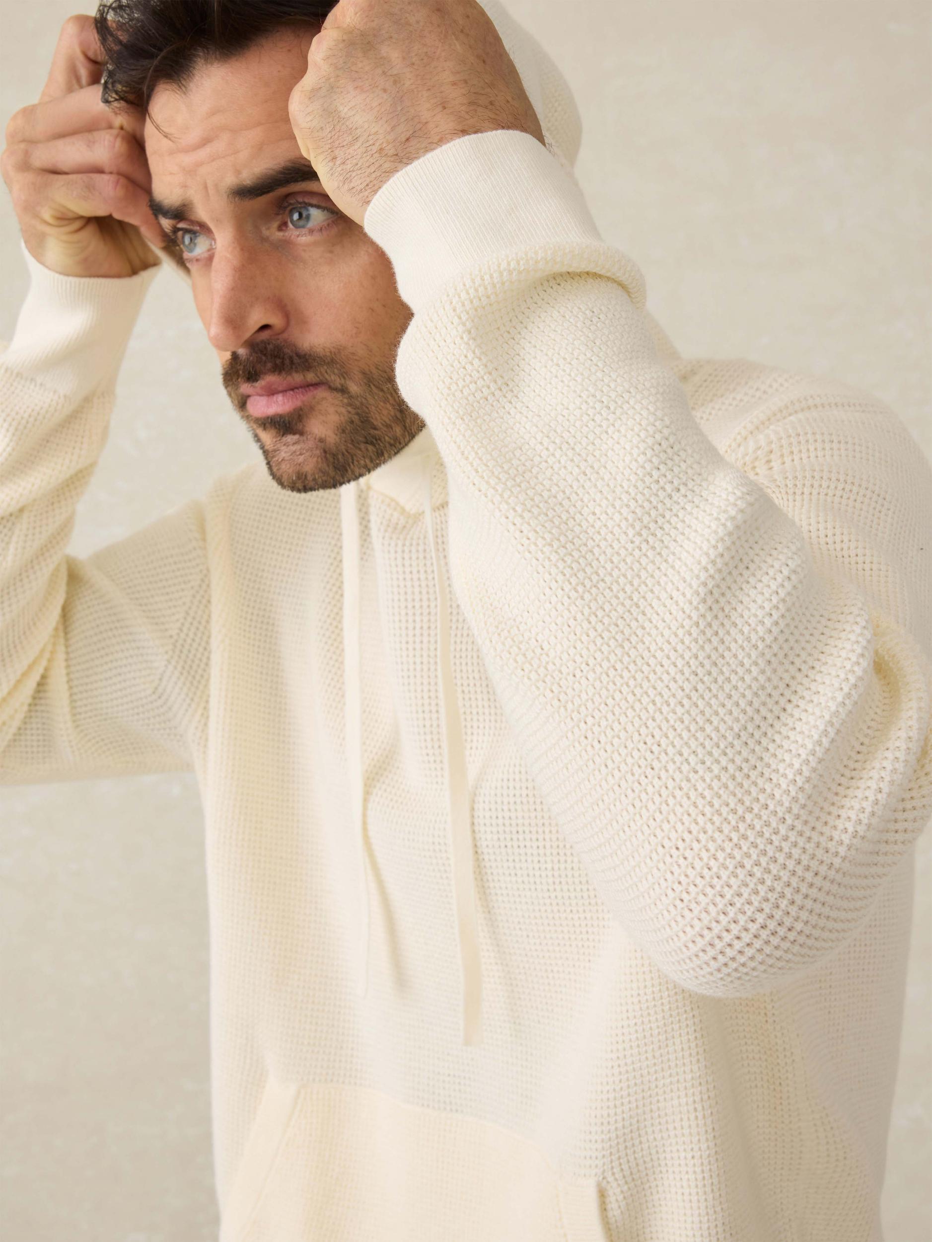 Sunwashed Sweater Hoodie - White Shell Male Product Image
