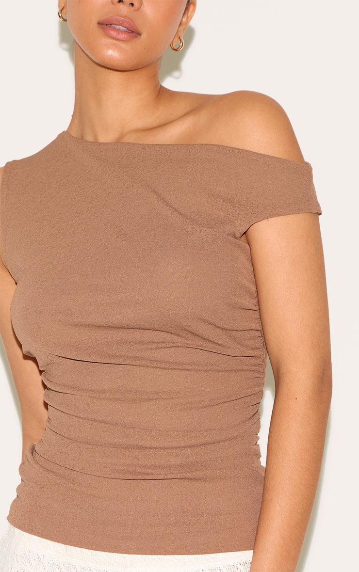 Mushroom Double Layer Onion Skin Ruched Sleeveless Top Product Image