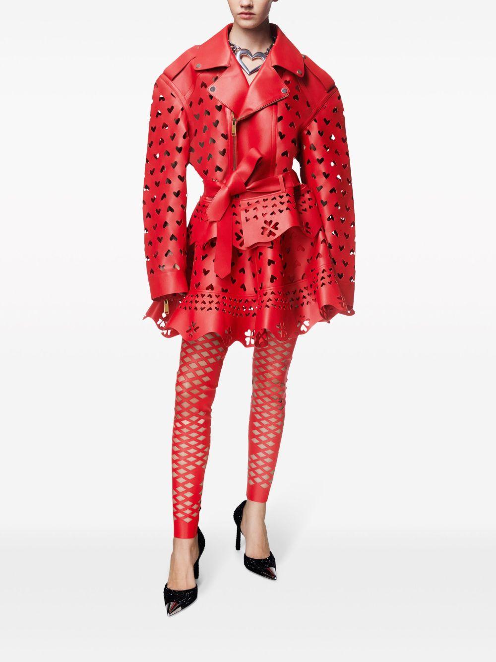 Laser-Cut Heart leather jacket Product Image