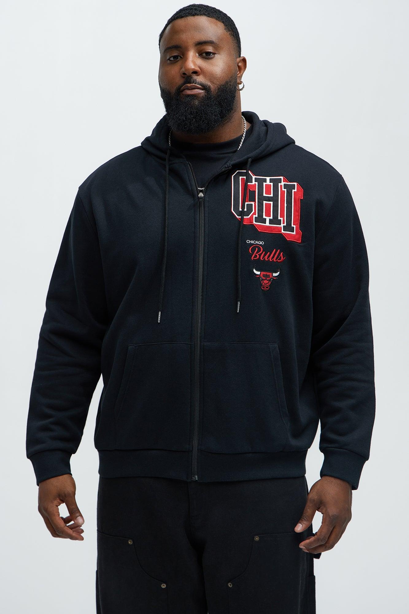 Bulls Bold Zip Up Hoodie - Black Male Product Image