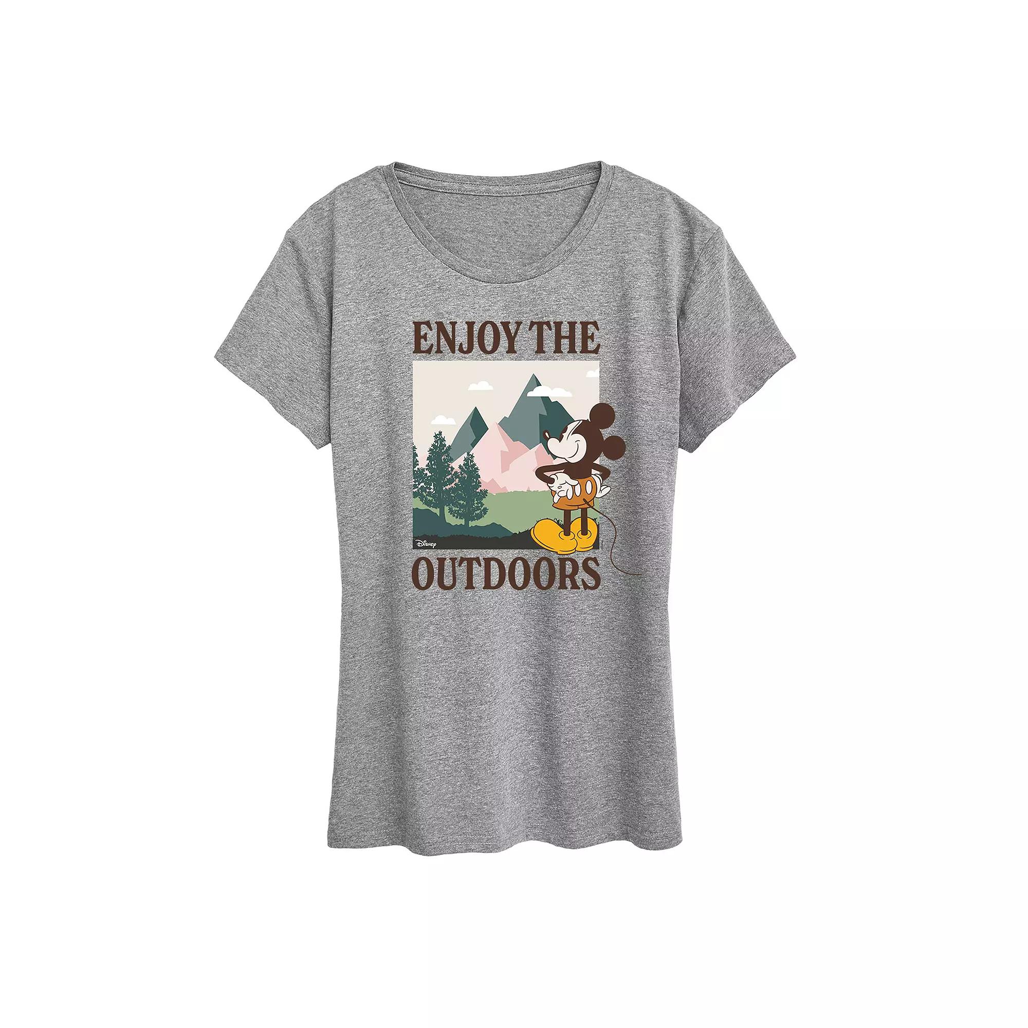Disney's Mickey Mouse Women's Enjoy The Outdoors Graphic Tee,  Product Image