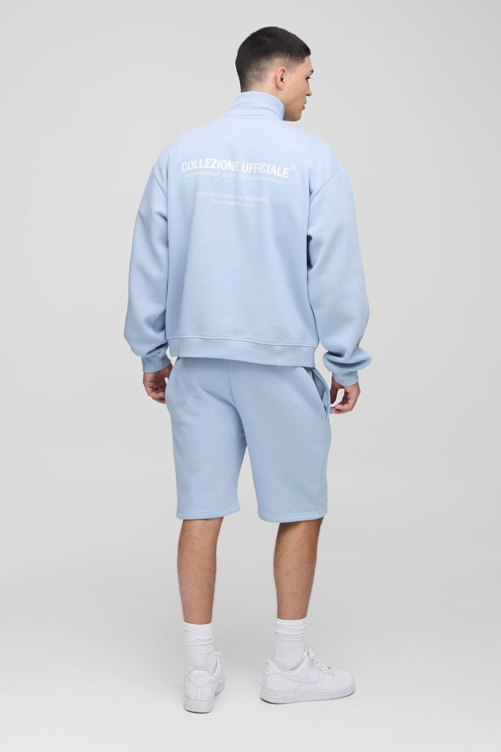 Oversized Boxy Collection Zip Funnel Neck Sweatshirt | boohooMAN USA Product Image