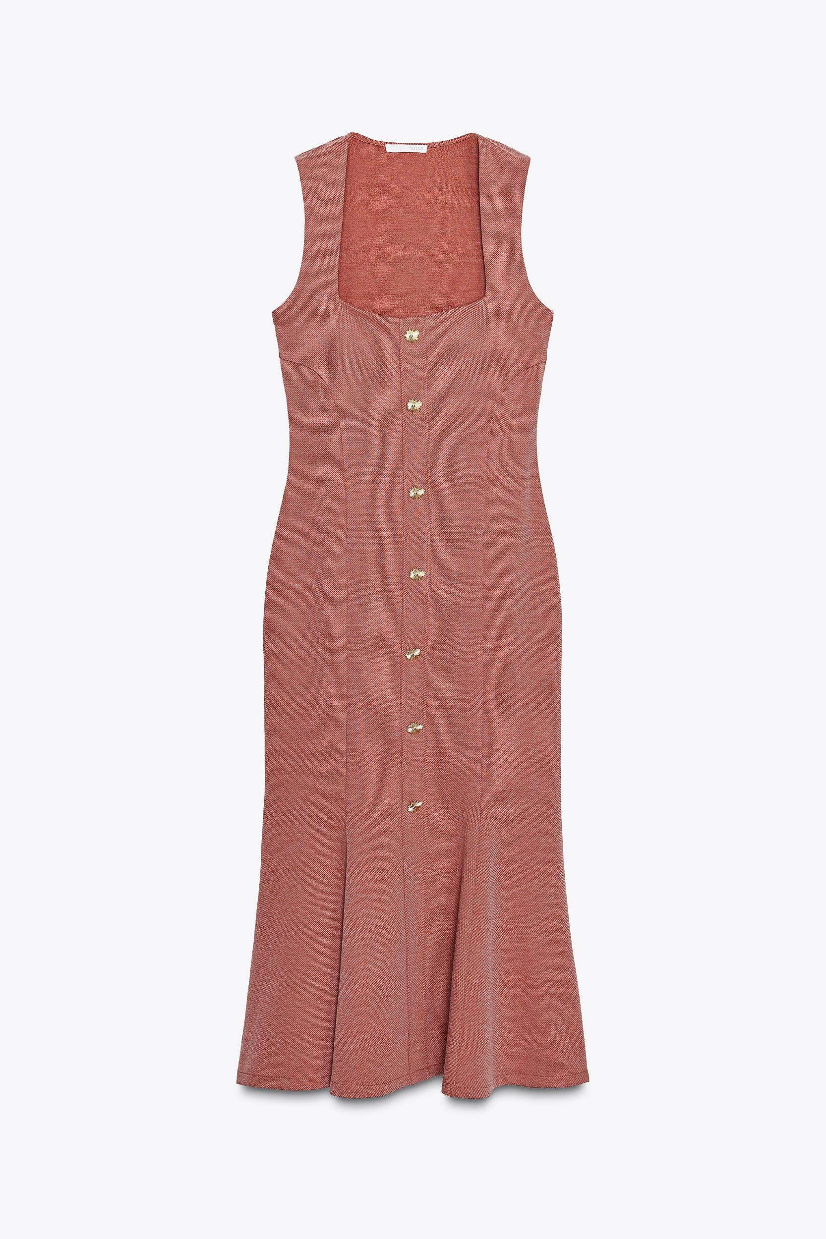BUTTONED PIQUÉ DRESS Product Image