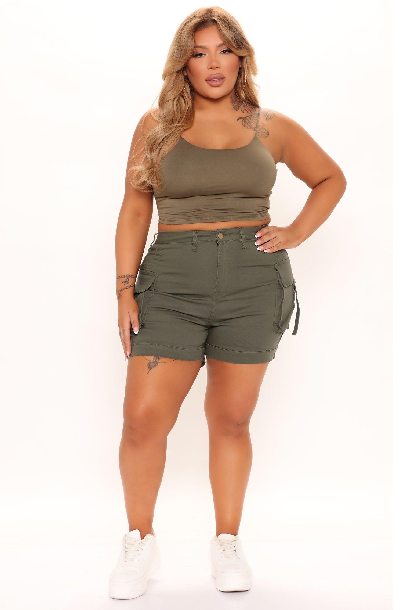 On A Mission Cargo Shorts - Olive Product Image