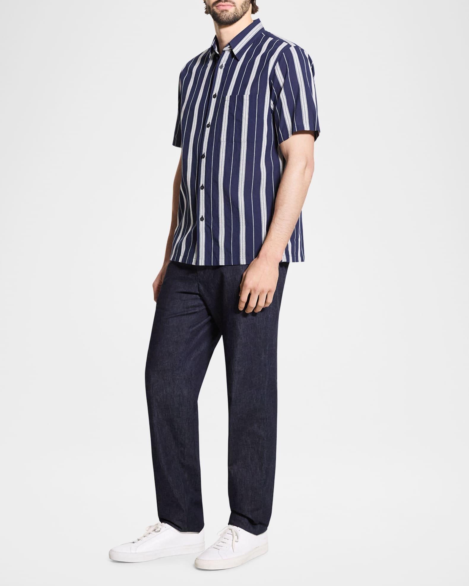 Men's Summer Dobby Stripe Short-Sleeve Shirt Product Image