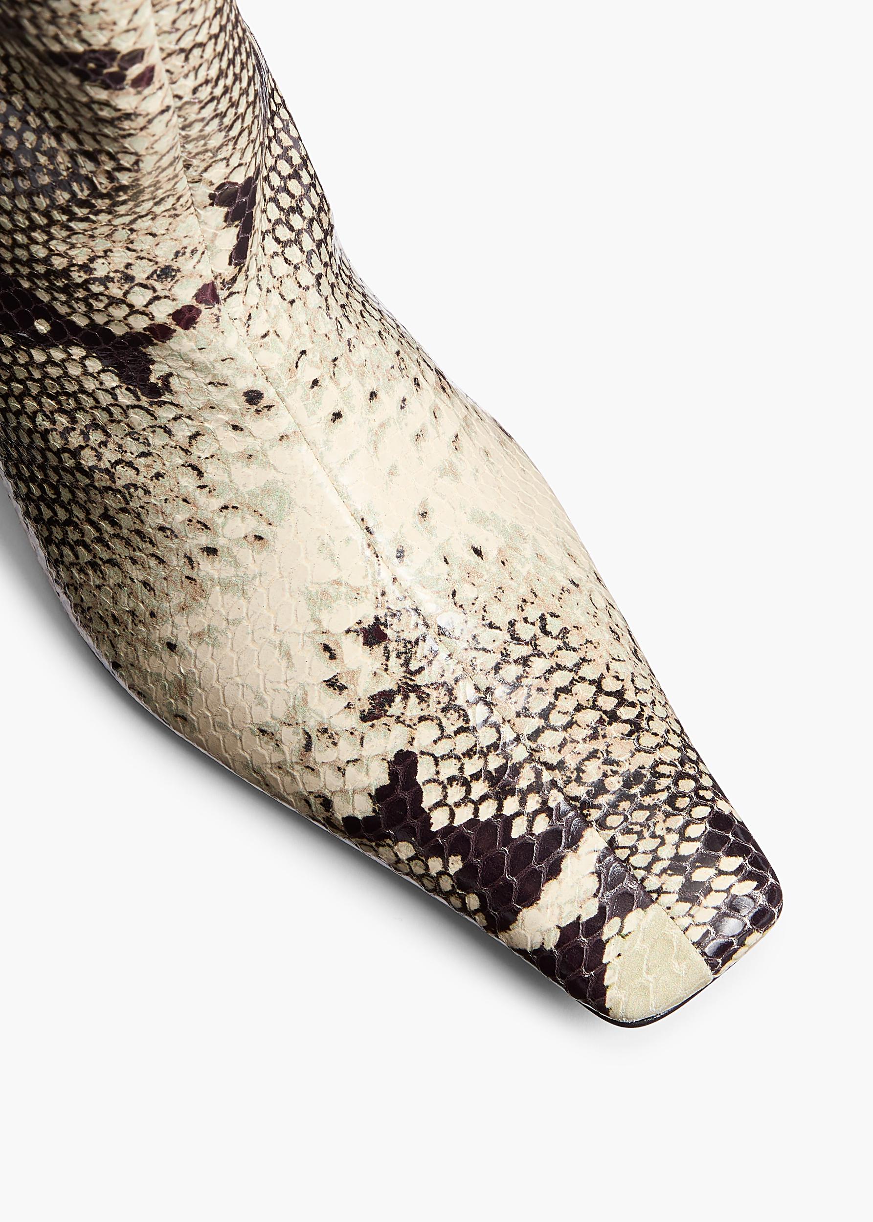Ona Ankle Boot in Natural Python-Embossed Leather Product Image