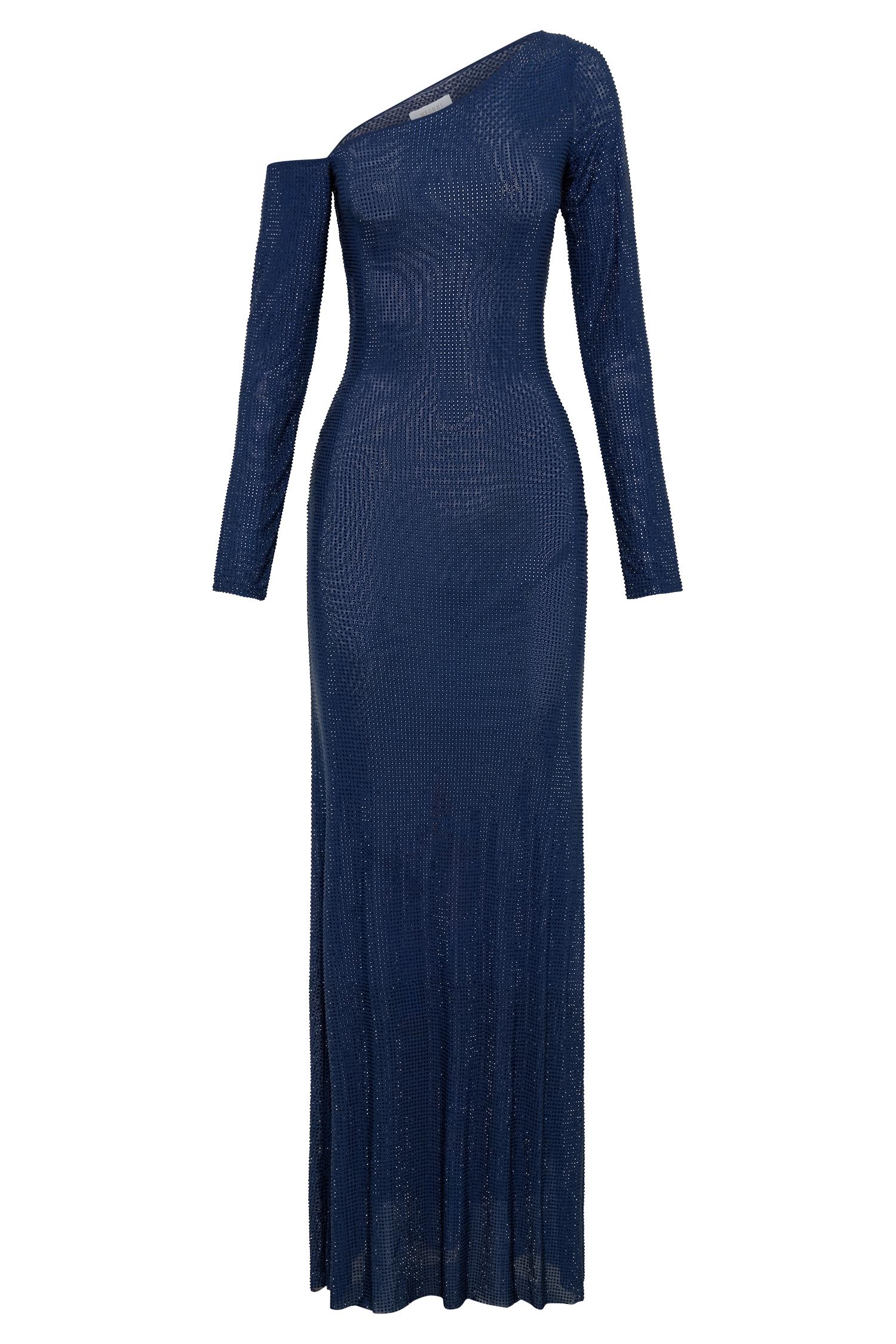 Marcia Diamante Long Sleeve Maxi Dress - Navy Product Image