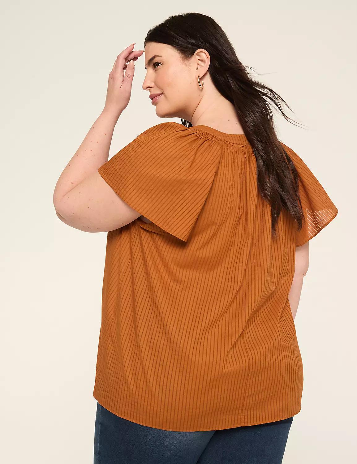 Swing Flutter-Sleeve Popover Blouse Product Image