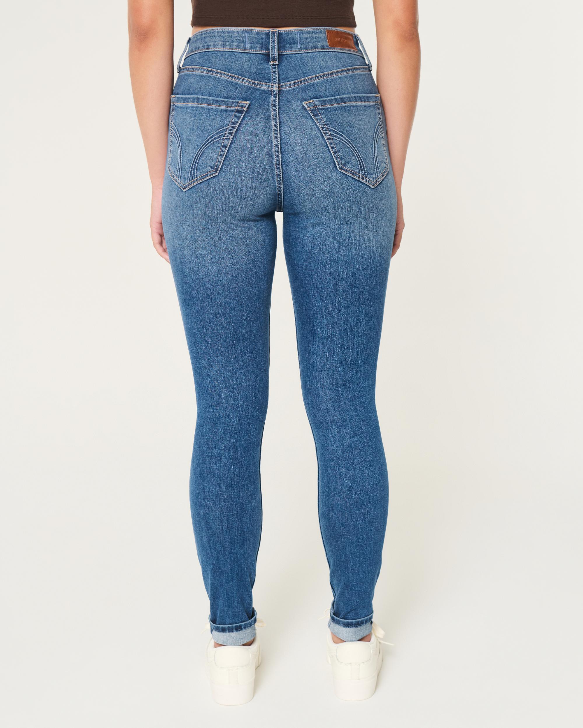 Curvy High-Rise Dark Wash Super Skinny Jeans Product Image