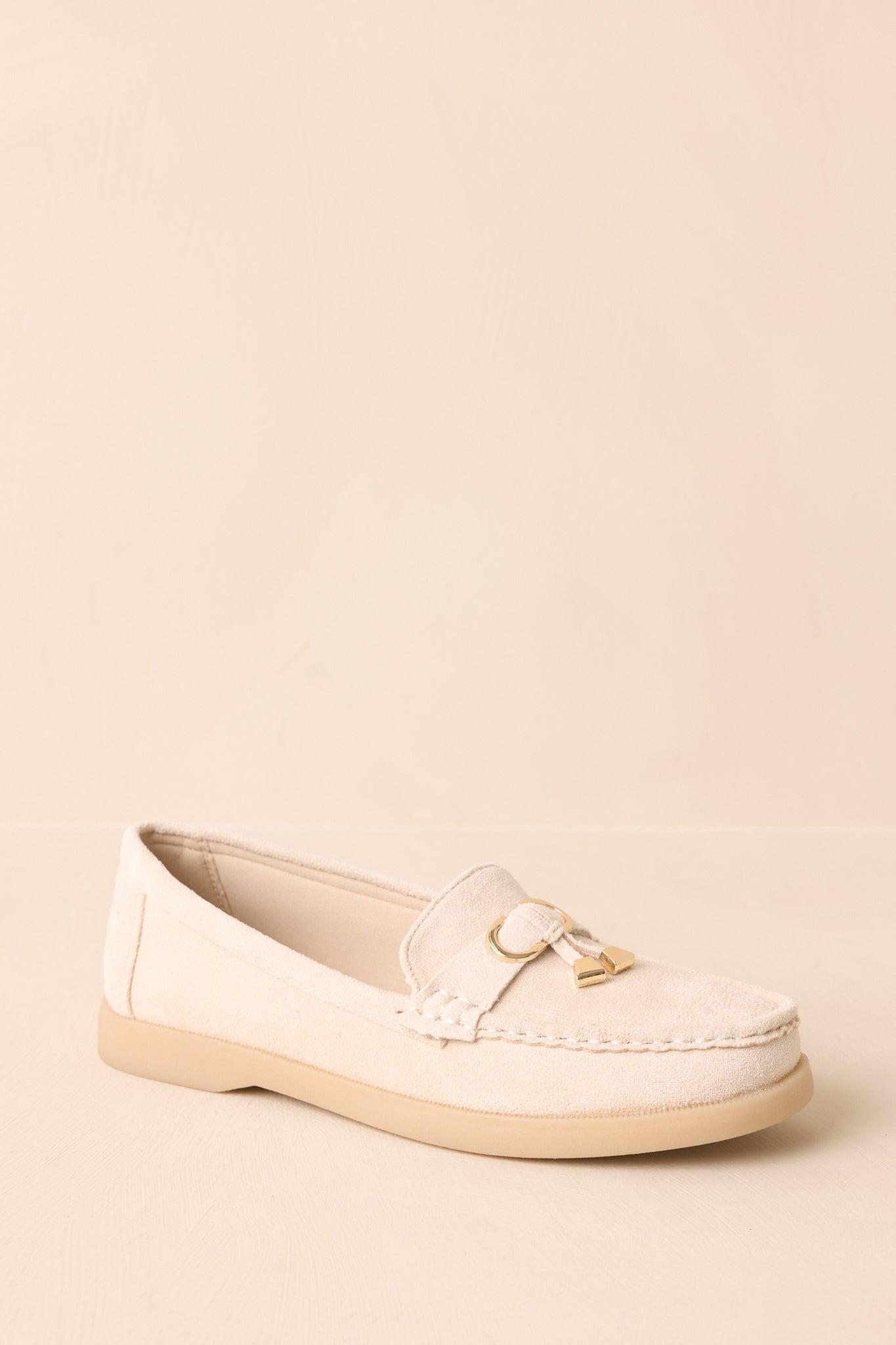 Ready For Whatever Ivory Faux Suede Platform Penny Loafers Product Image