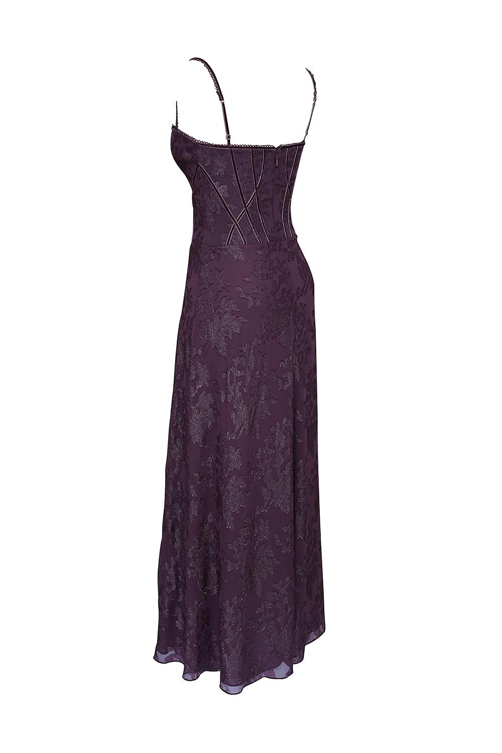 Esme  grape lurex chiffon maxi dress Product Image