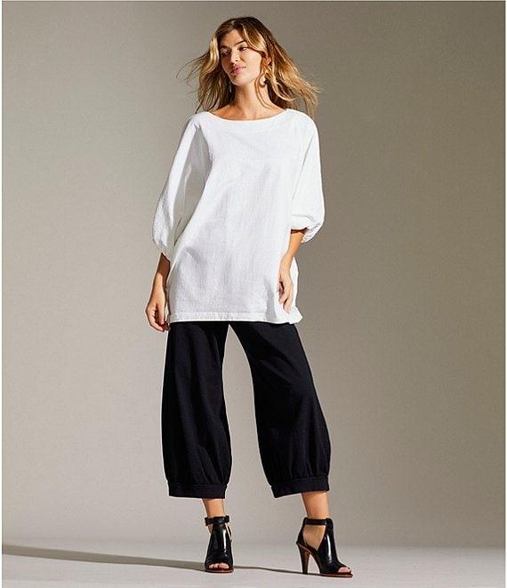 Bryn Walker Wyatt Cotton Knit Wide-Leg Crop Pull-On Pants Product Image