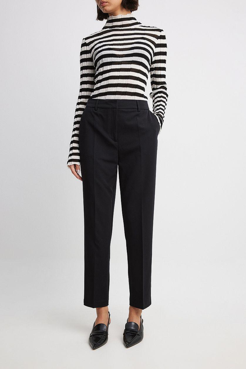 Straight High Waist Cropped Suit Pants Product Image