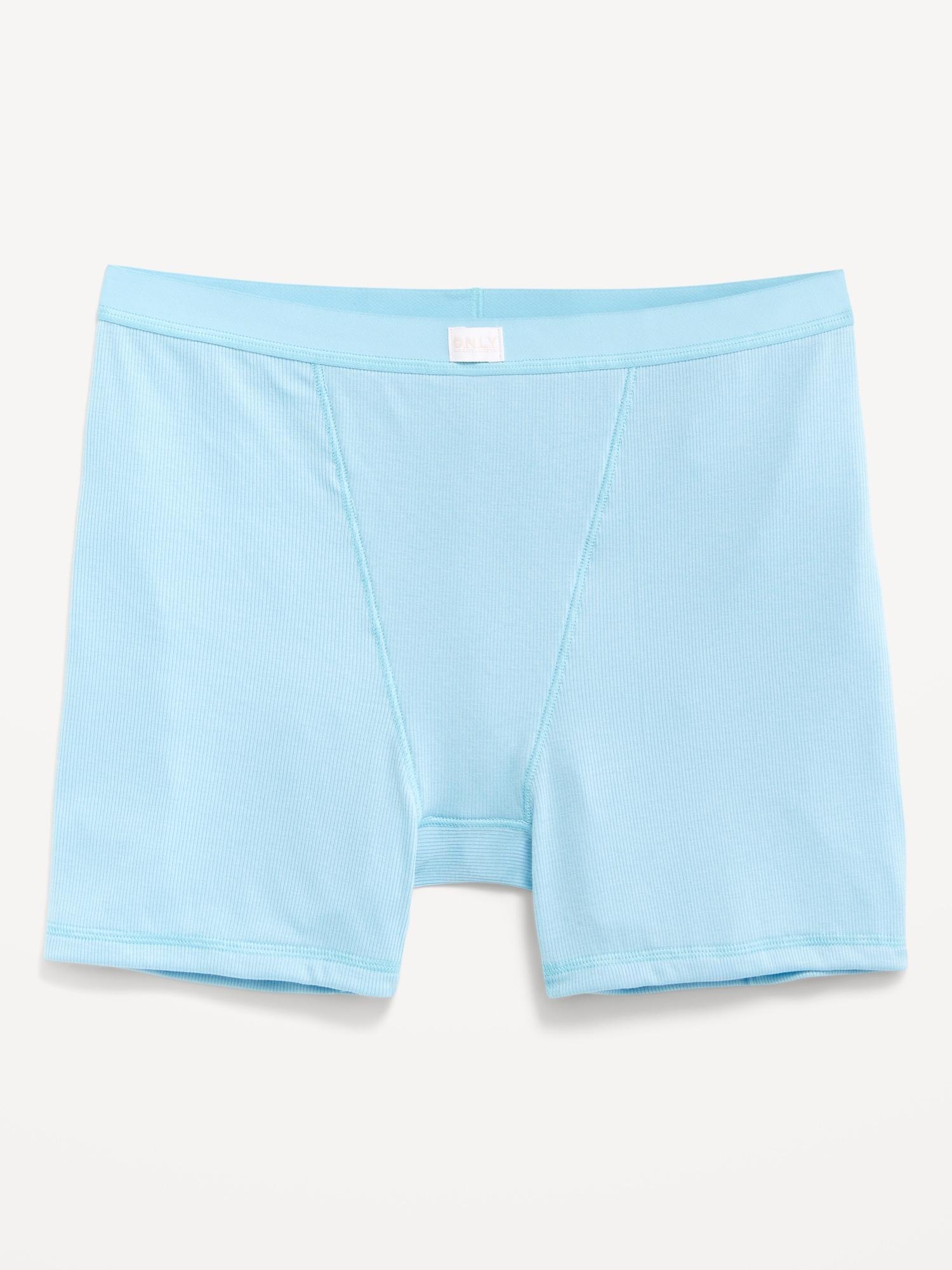 High-Waisted Ribbed Boyshort Briefs -- 3-inch inseam Product Image
