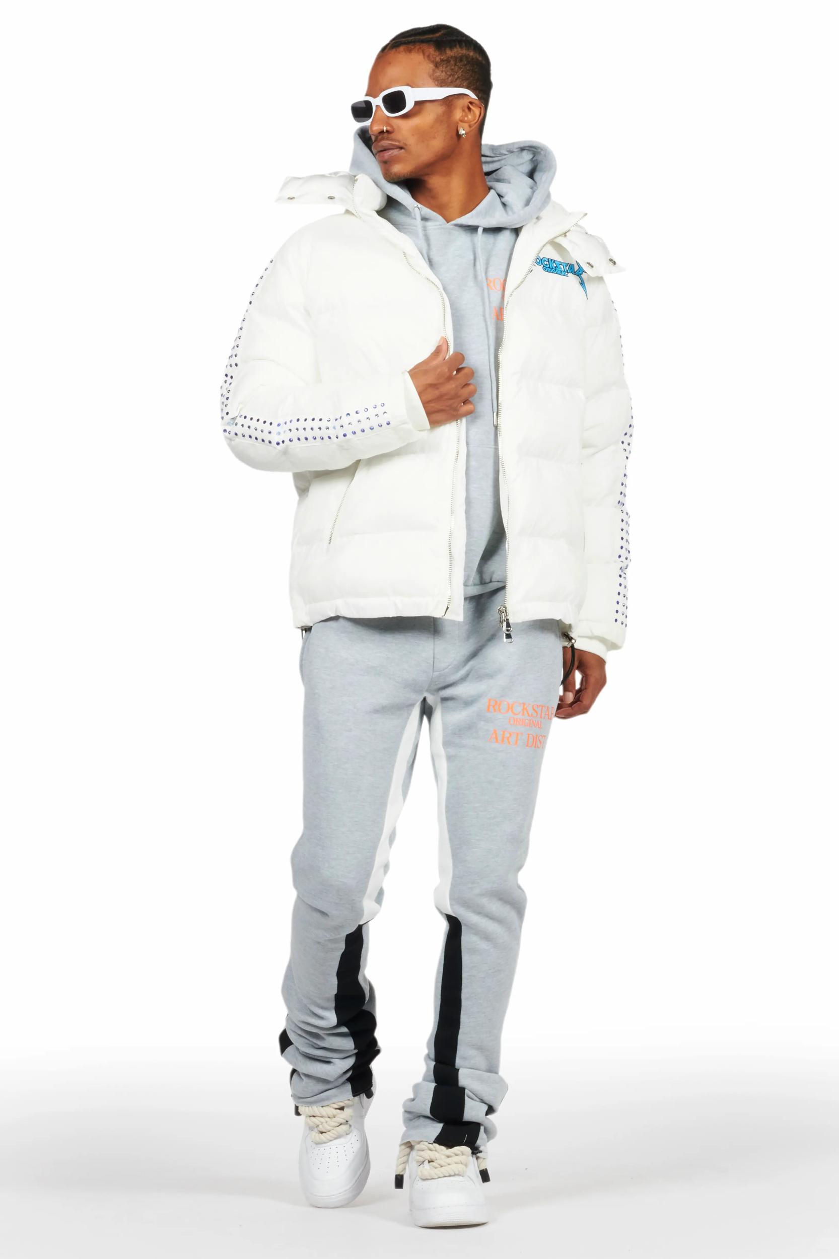 Briggs Heather Grey Hoodie/Super Stacked Flare Track Set Male Product Image