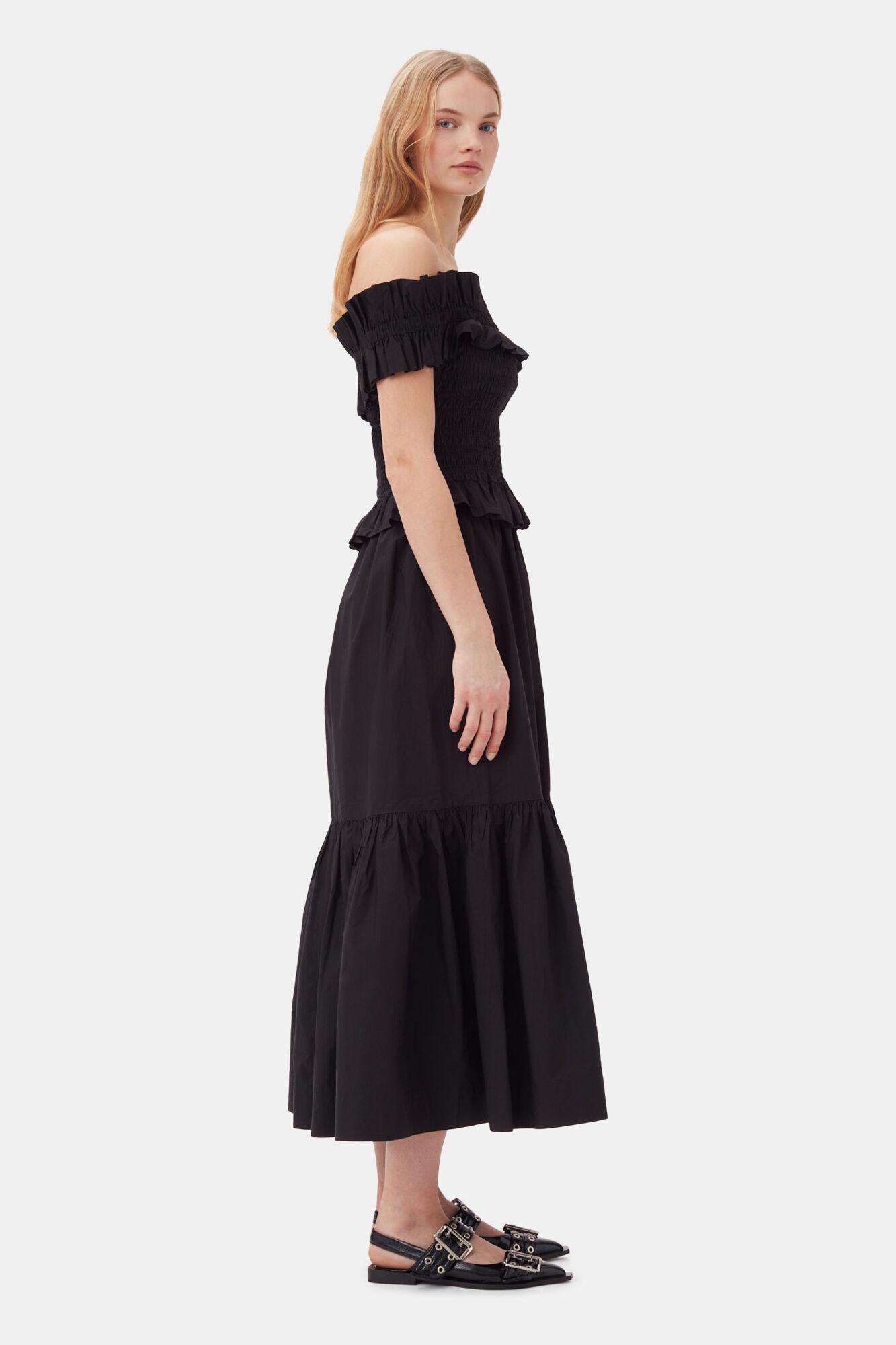 Cotton Poplin Maxi Flounce Skirt Product Image
