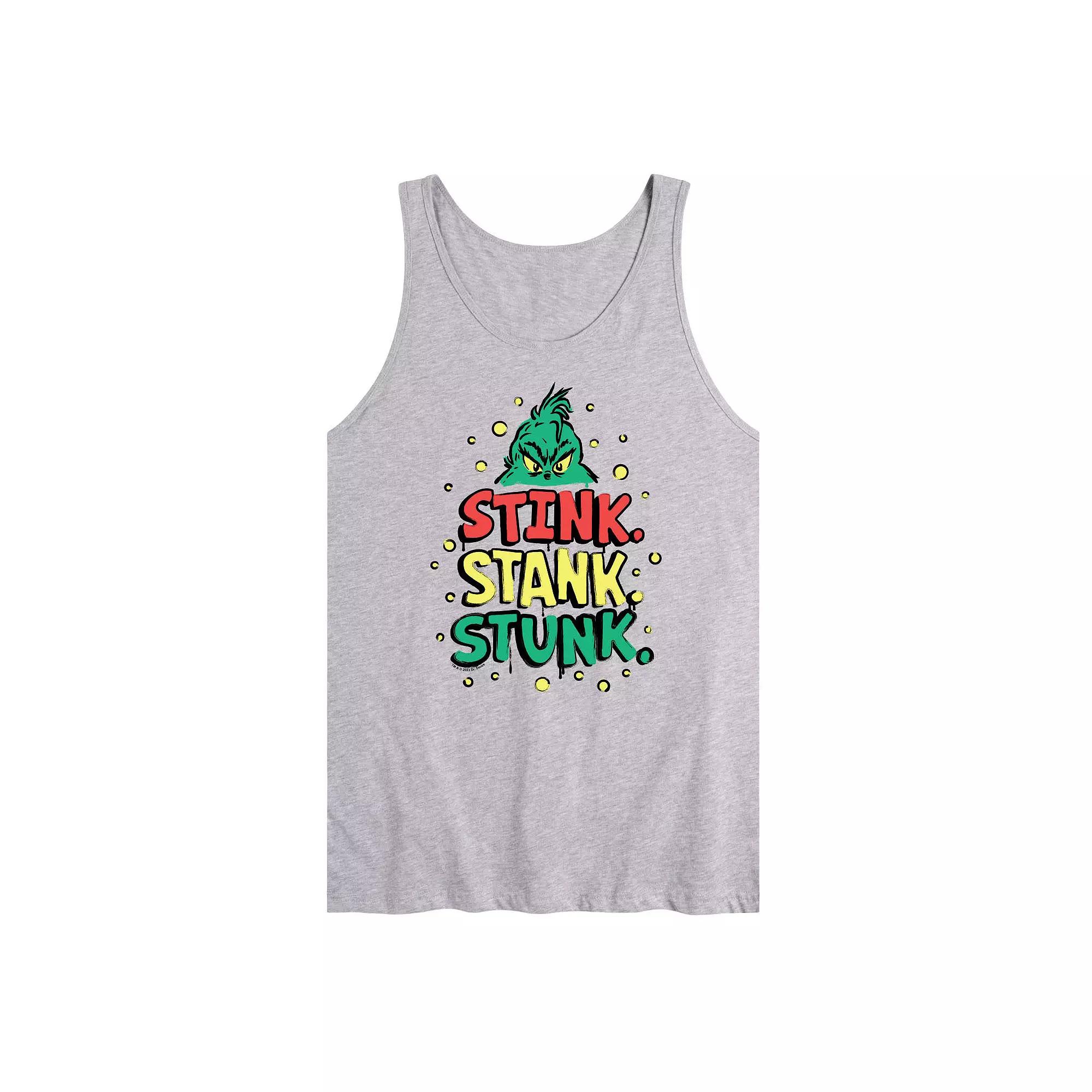 Men's Dr. Seuss The Grinch Stink STank Top Stunk Graphic Tank Top,  Product Image
