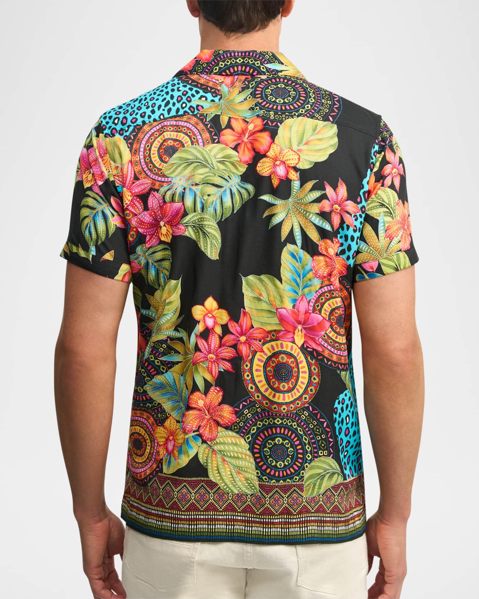 Mens Burma Floral-Print Camp Shirt Product Image