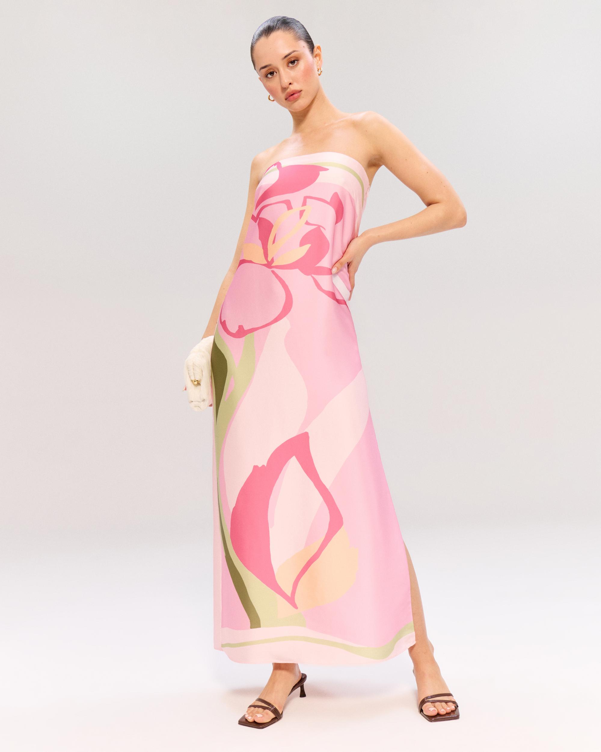 The A&F Julia Strapless Slip Maxi Dress Product Image