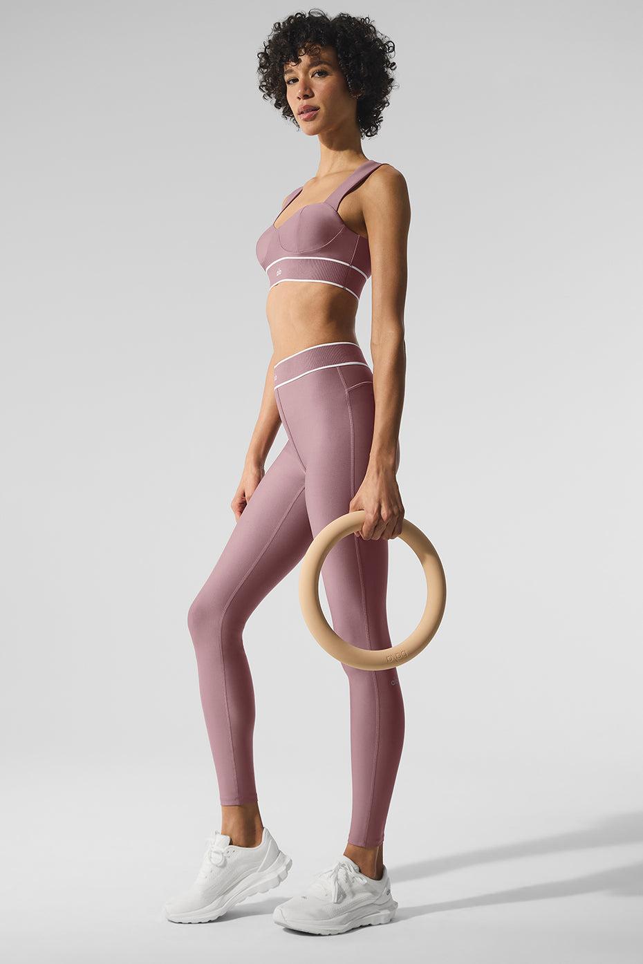 Airlift High-Waist Alignment Legging - Smoky Quartz/White Product Image