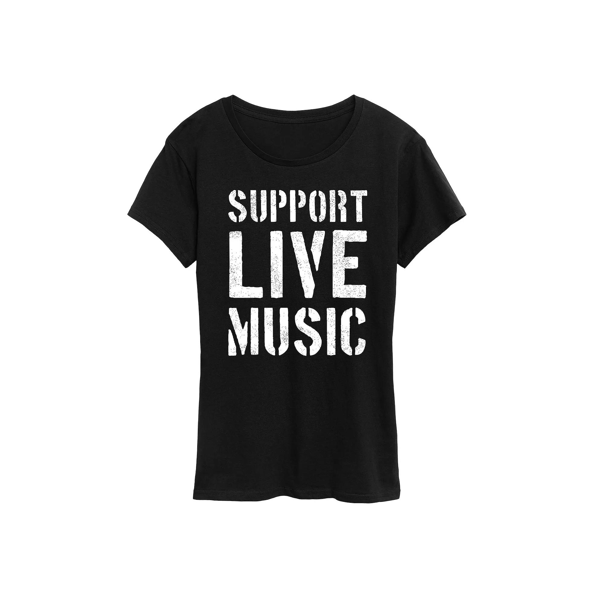 Women's Support Live Music Graphic Tee,  Product Image