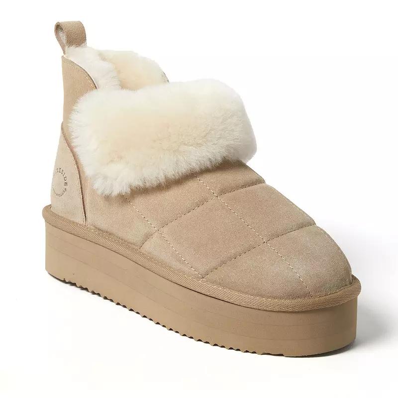 Dearfoams Bayswater Puff Women's Platform Shearling Bootie Slippers,  Product Image