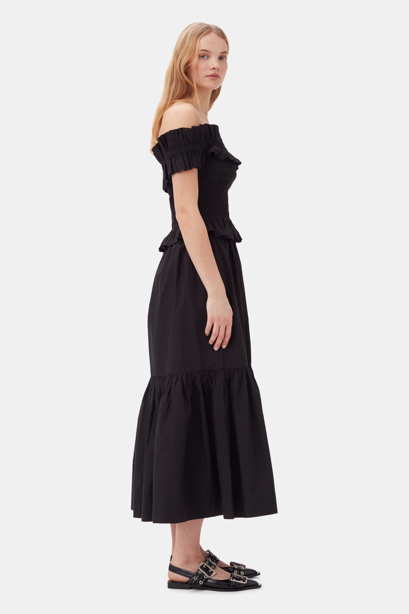 Cotton Poplin Off-Shoulder Smock Top Product Image