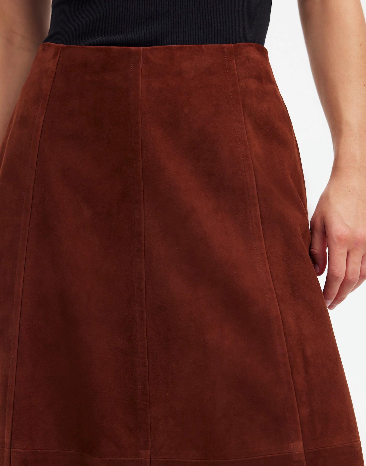 Suede Seamed Midi Skirt Product Image