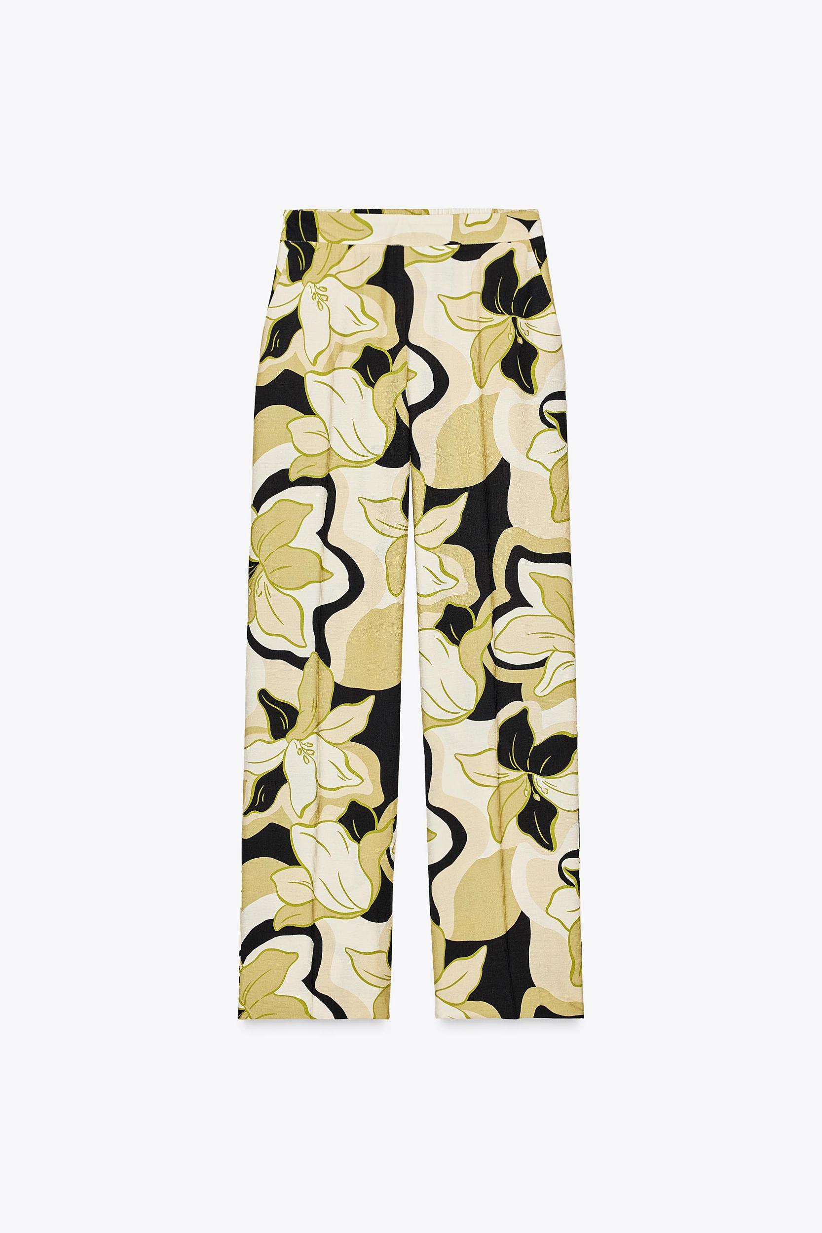 PRINTED WIDE-LEG PANTS Product Image
