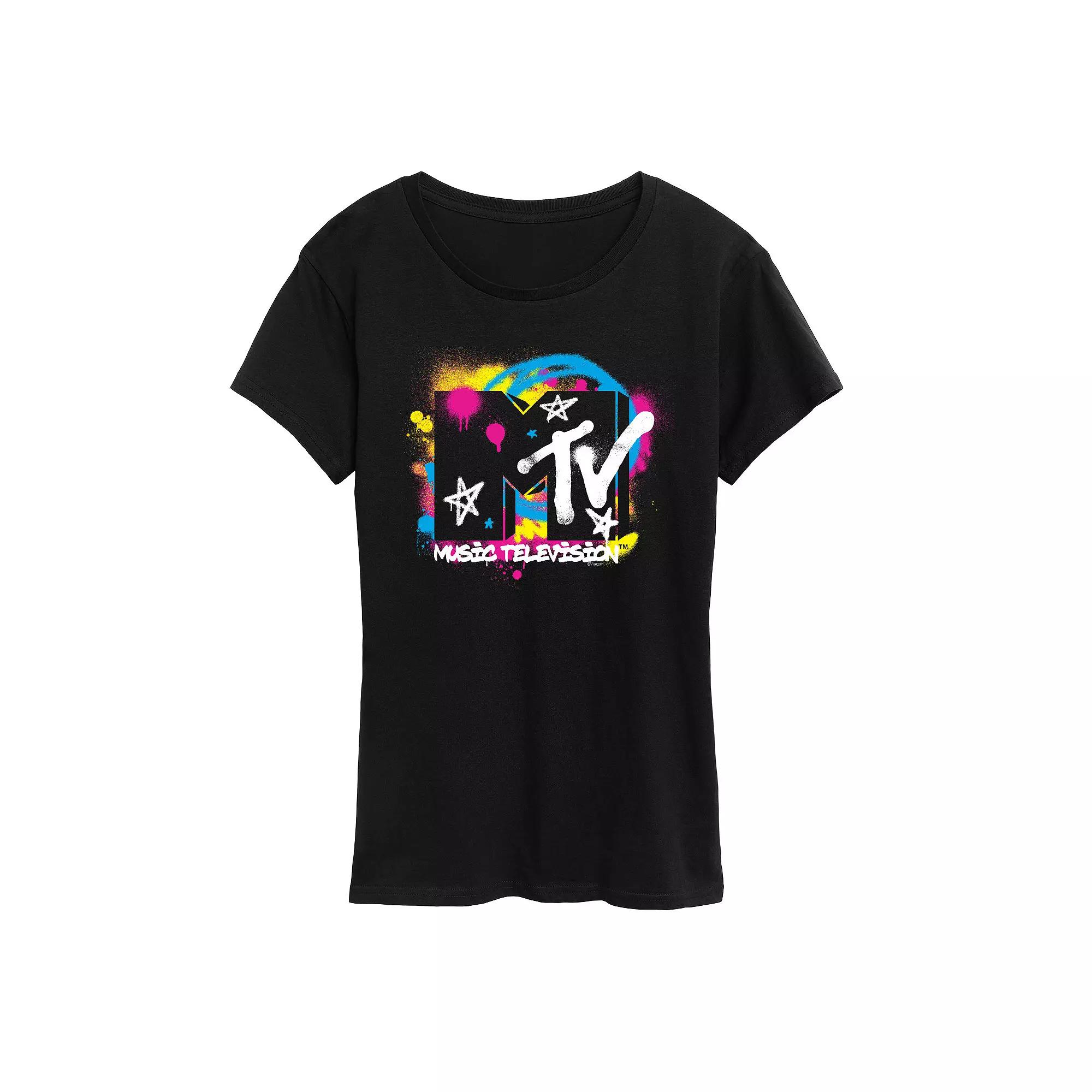 Women's MTV Spray Paint Logo Graphic Tee,  Product Image