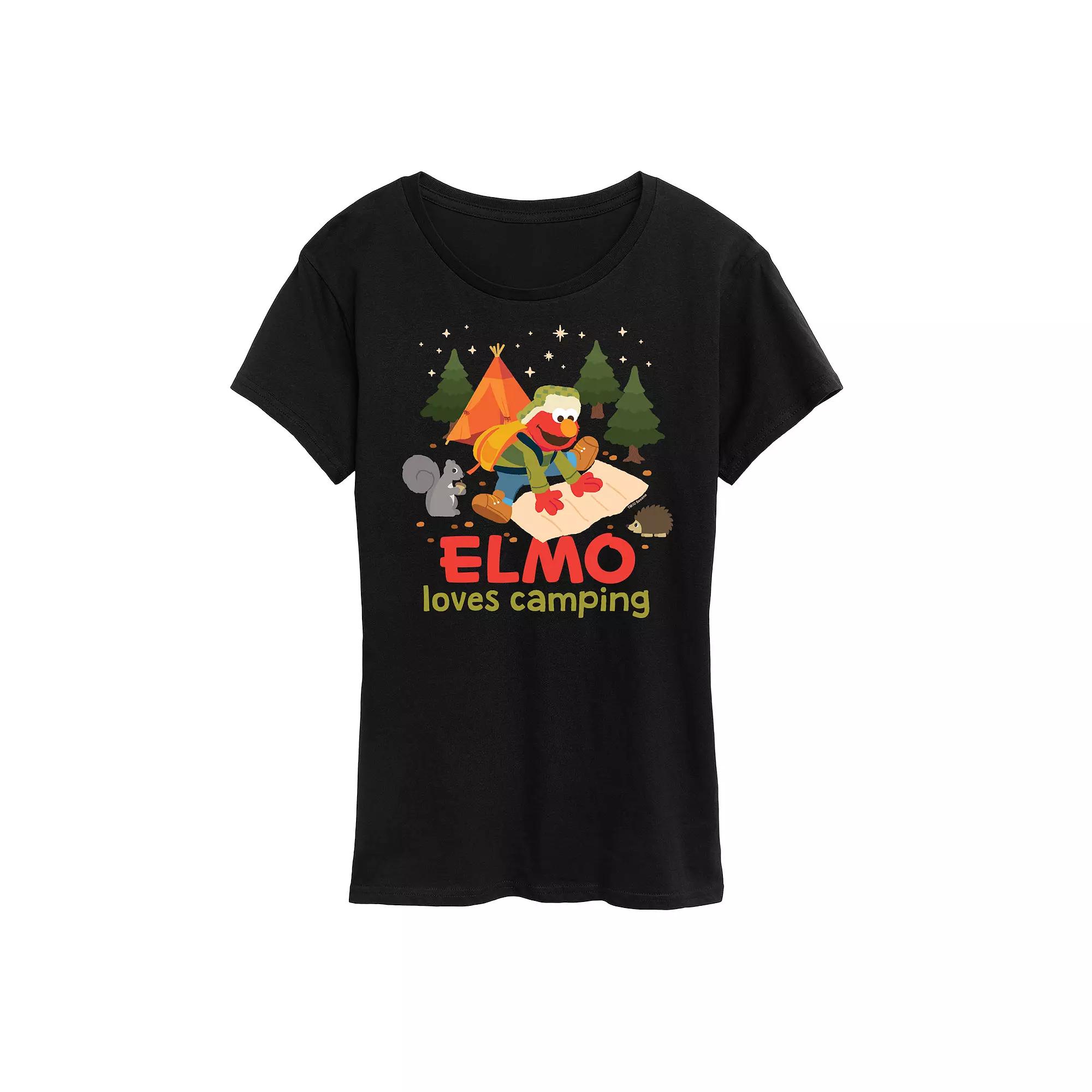 Women's Sesame Street Elmo Loves Camping Graphic Tee,  Product Image