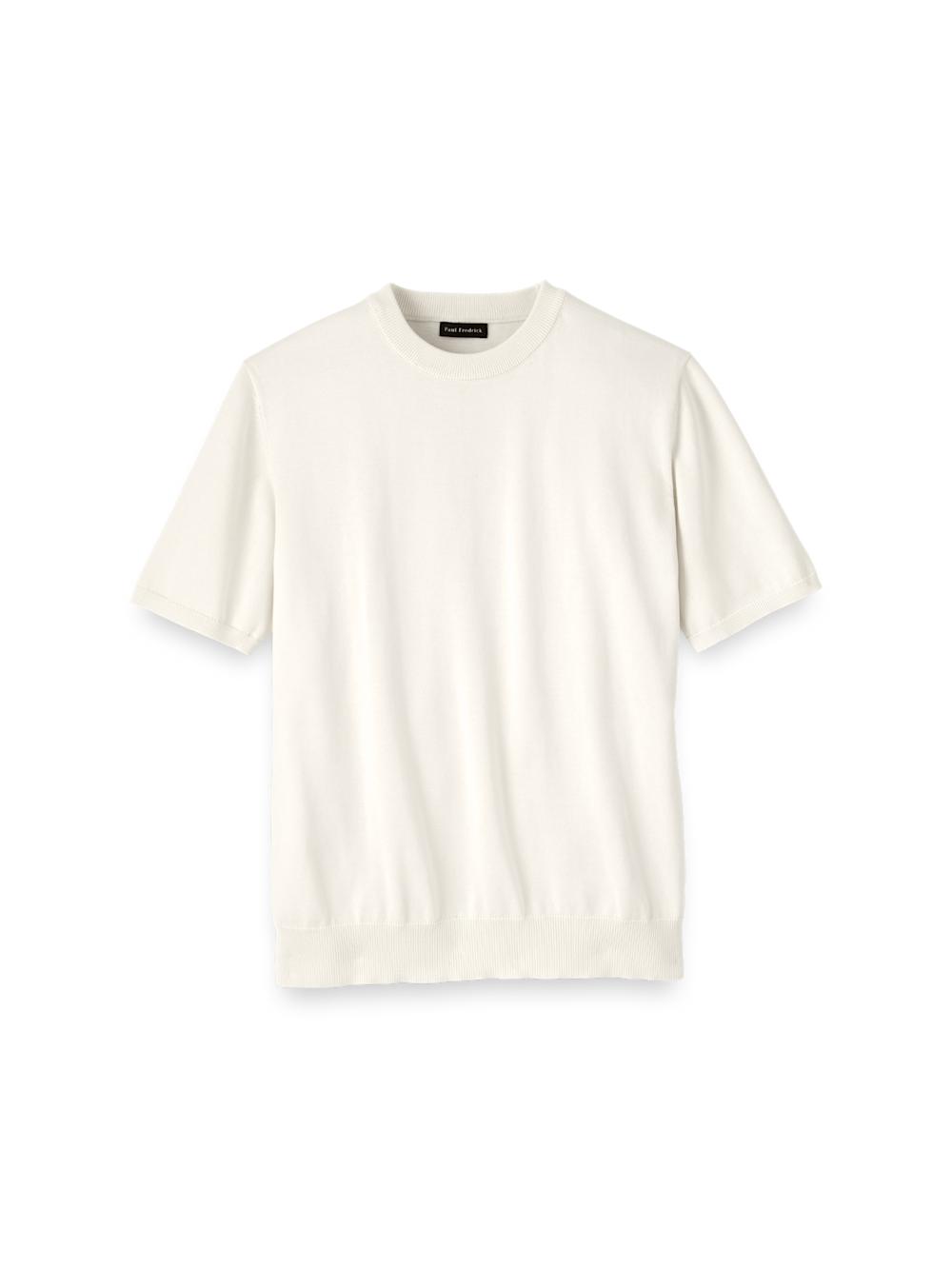 Supima Cotton Crew Neck Sweater - Off White Product Image