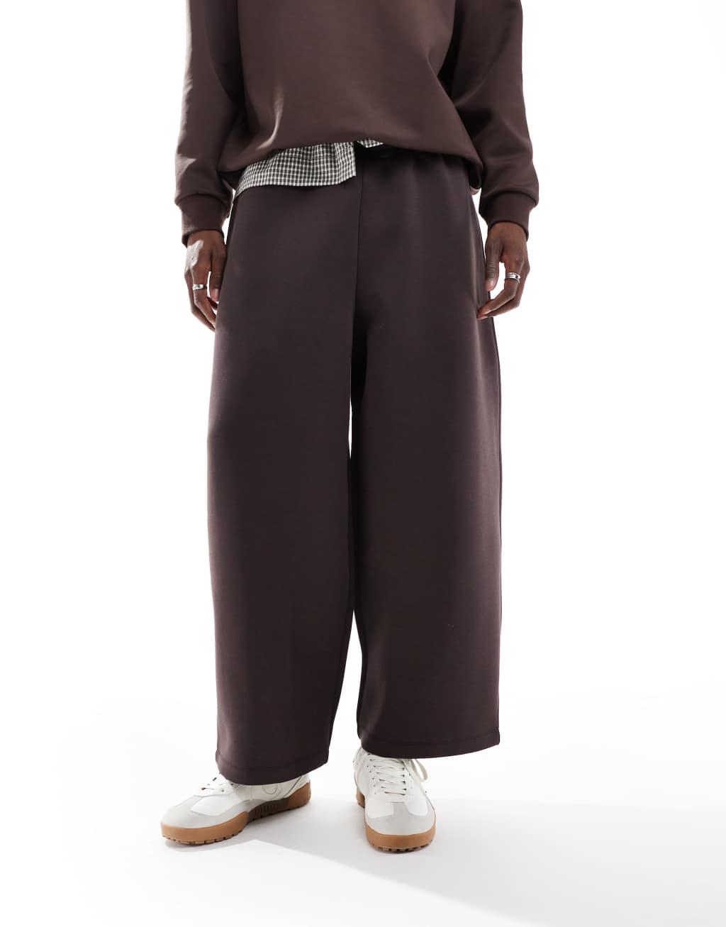 ASOS DESIGN oversized balloon scuba sweatpants in gray Product Image