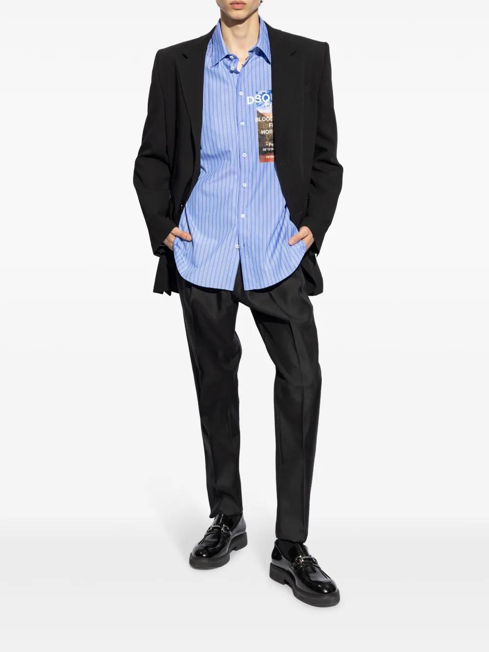 graphic-print striped cotton shirt Product Image