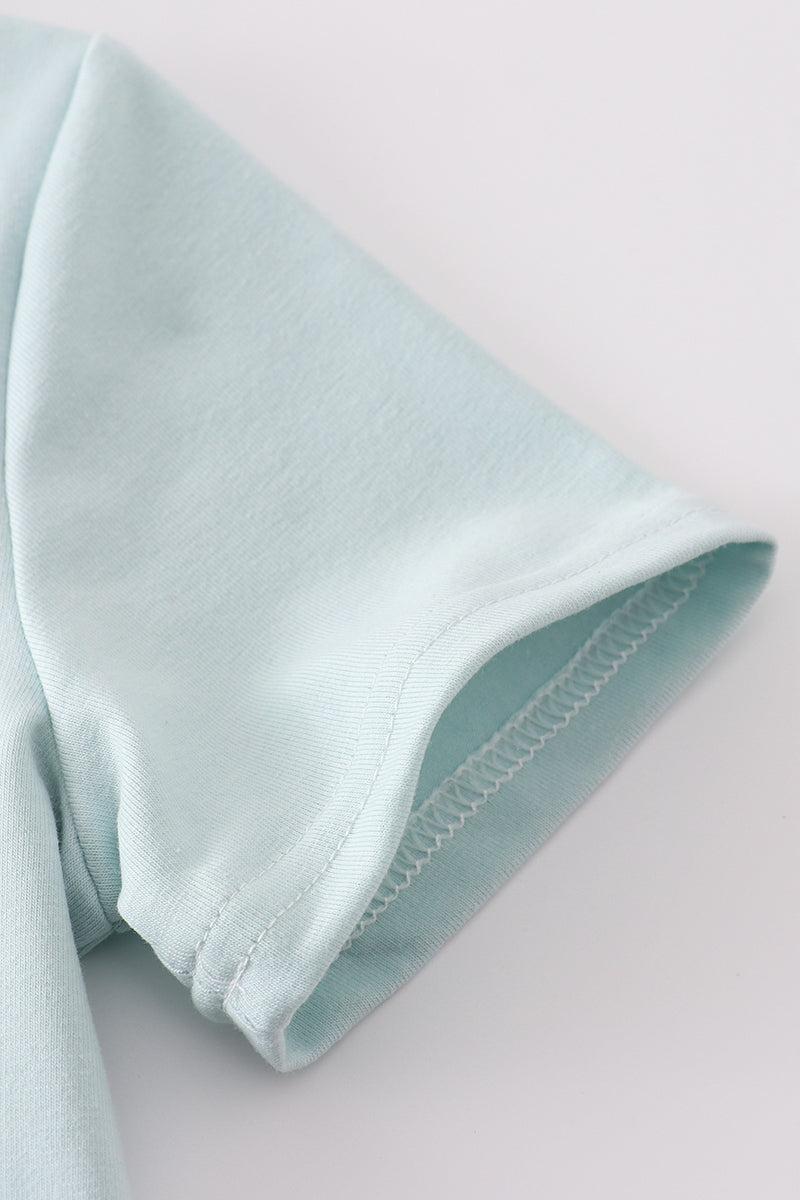 Blue gingham boy shorts set Product Image