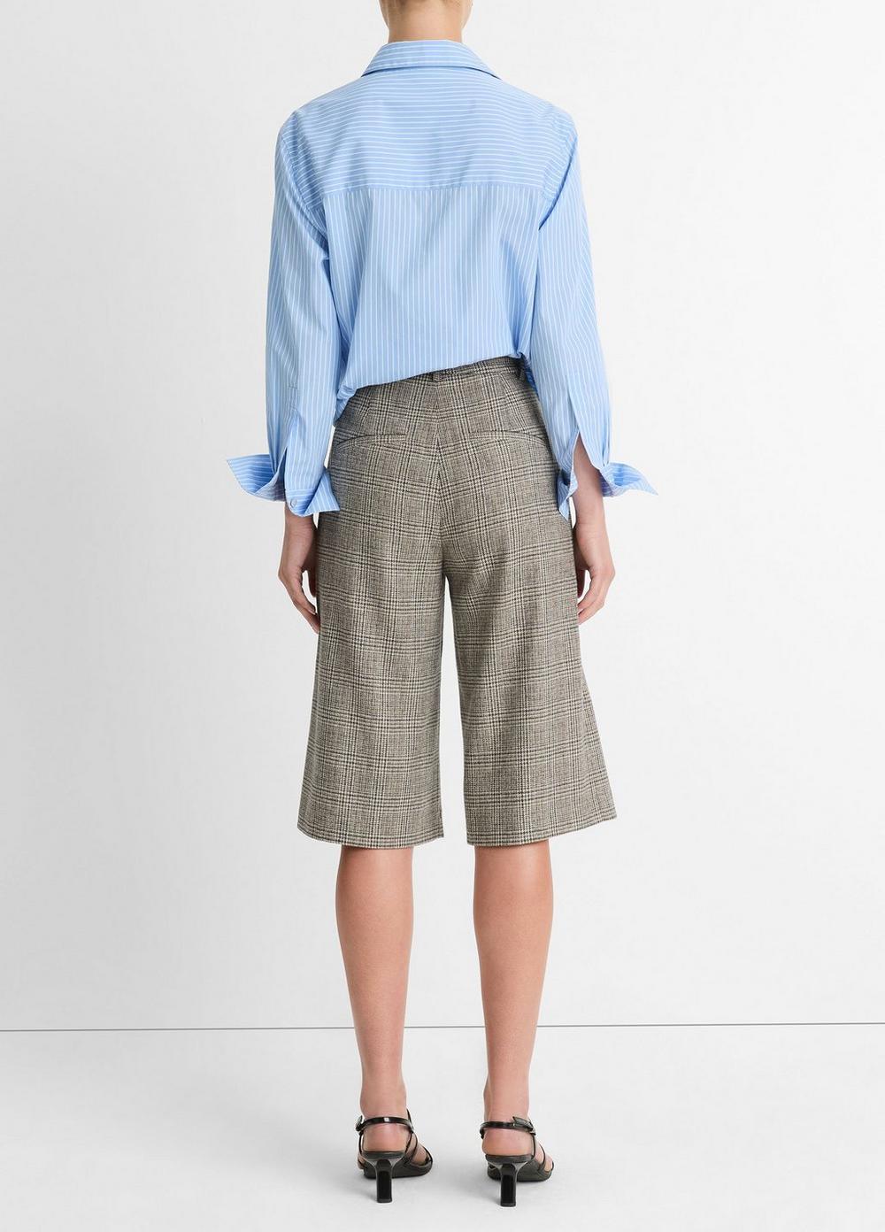 Plaid Italian Wool-Blend High-Rise Short Product Image