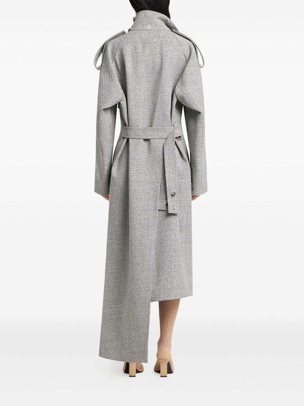 oblique asymmetric wool coat Product Image