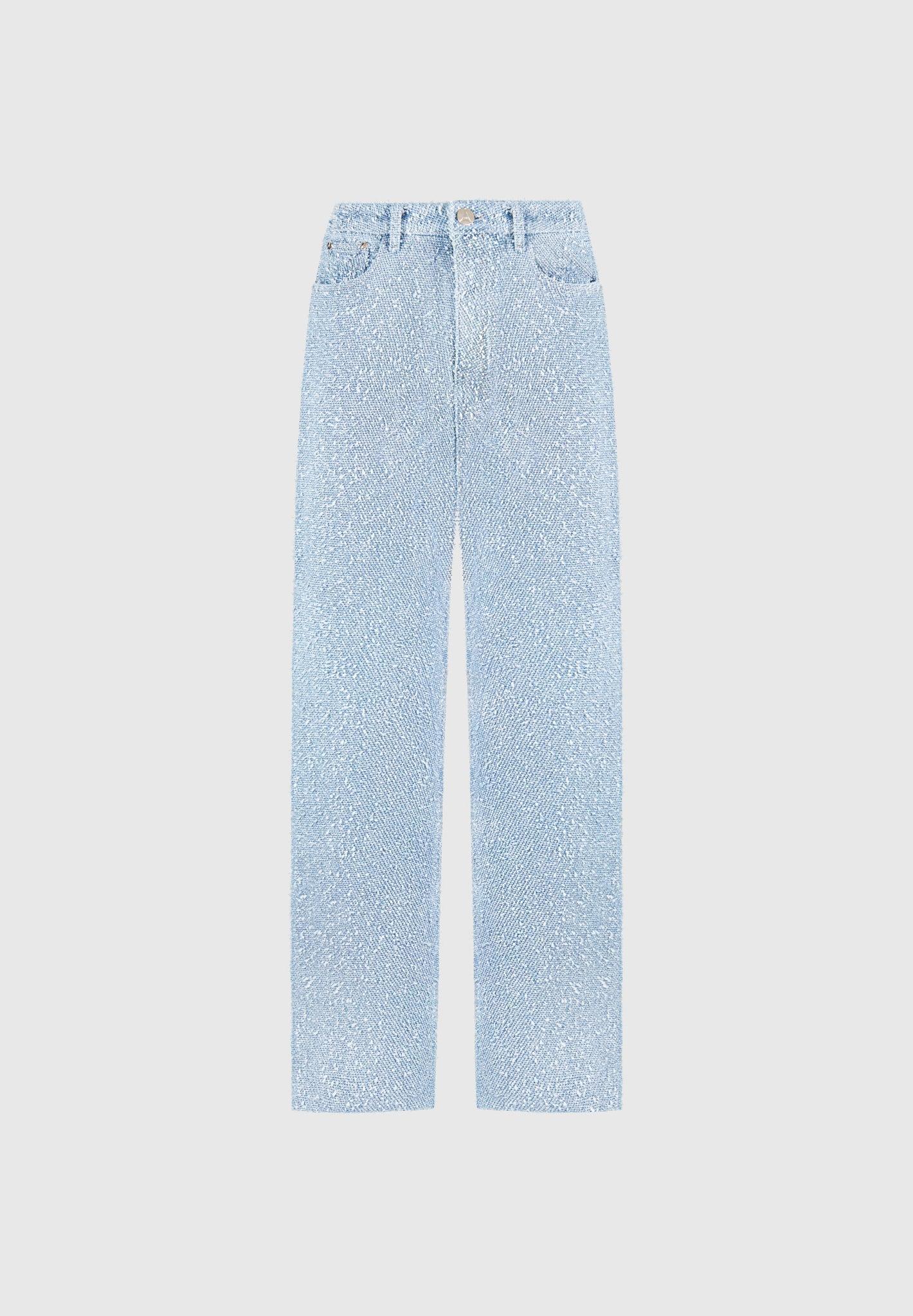 Sara - Boucle Straight Leg Jeans - Light Blue Female Product Image