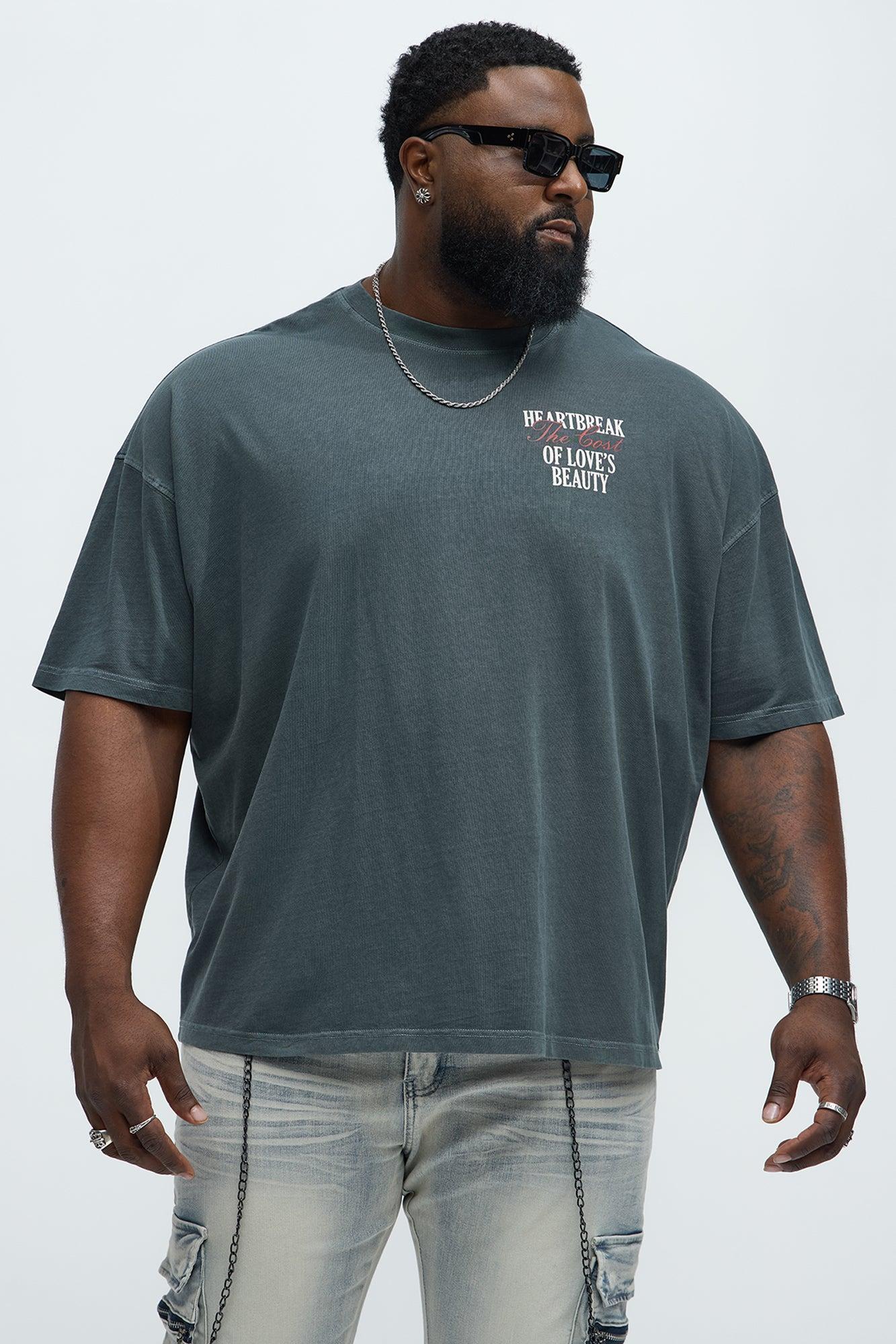 Heartbreak The Cost Oversized Short Sleeve Tee - Grey Product Image