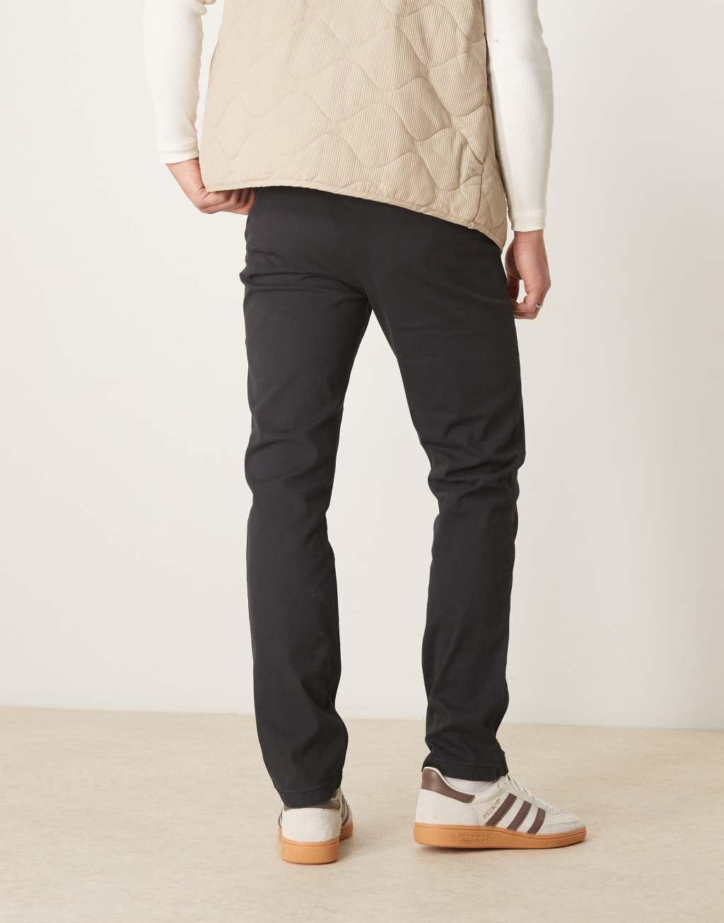ASOS DESIGN slim fit chinos in black Product Image