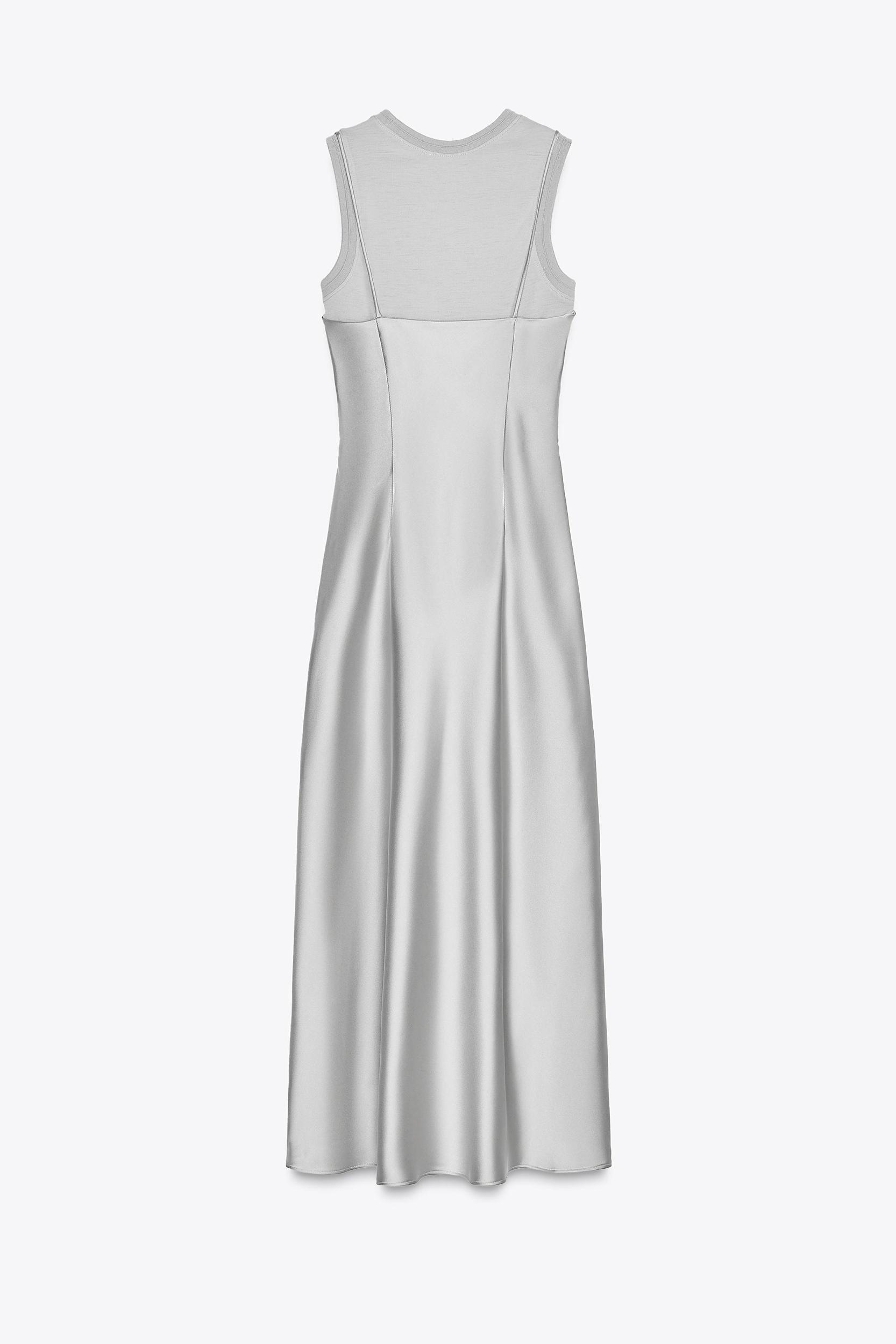 SATIN DRESS WITH WOOL Product Image