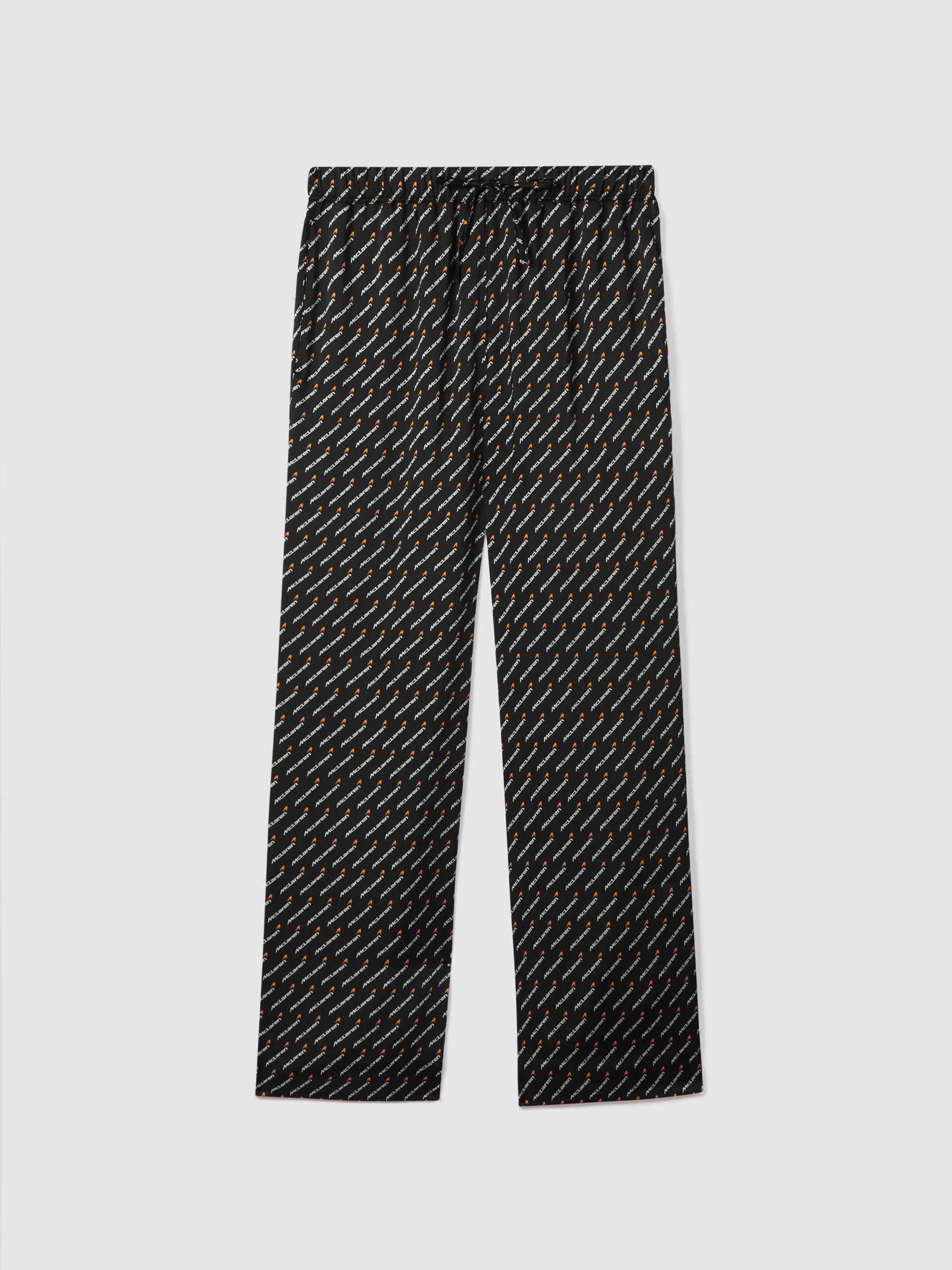McLaren F1 Silverstone Wide Leg Drawstring Trousers in Black Multi Product Image