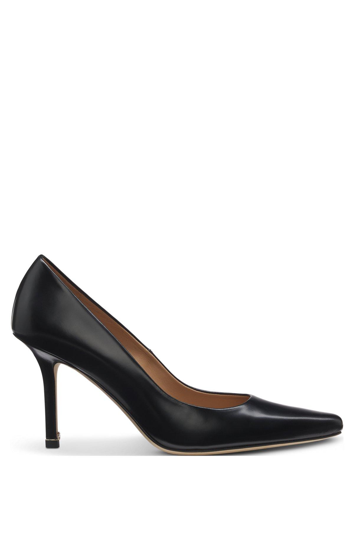 BOSS - Pointed-toe pumps in polished leather - Black Product Image