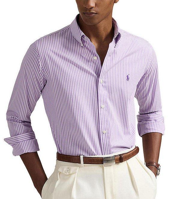 Polo Ralph Lauren Classic-Fit Stretch Stripe Poplin Long Sleeve Woven Shirt Product Image