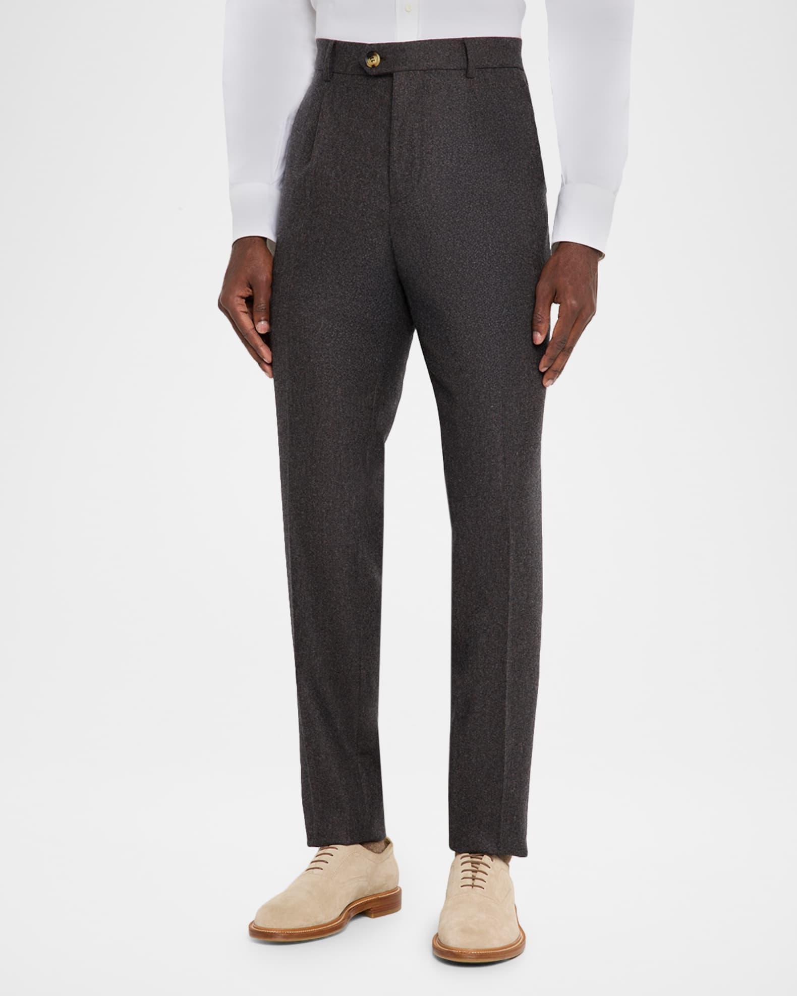 Men's Wool Flannel Single-Pleated Pants Product Image
